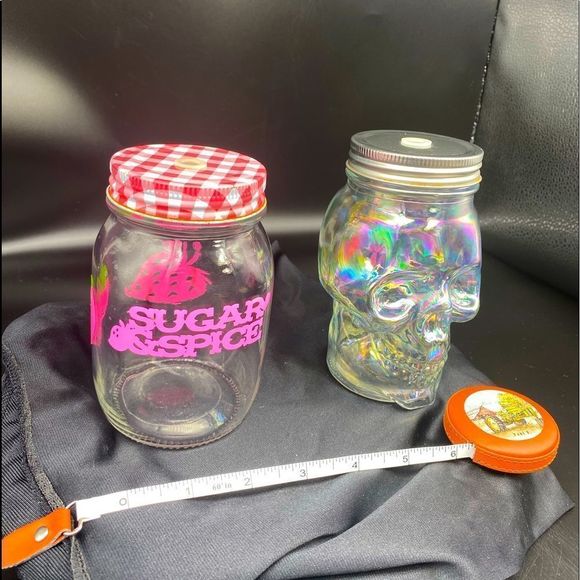 Two glass drink jars with lids but w/o straws - Picture 2 of 12